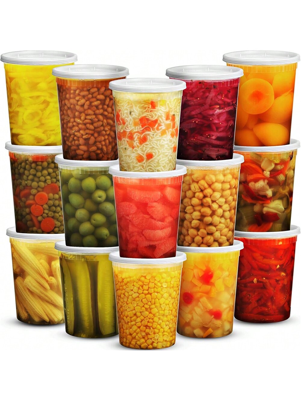 Meal Prep Soup - ふた付きプラスチックデリ容器、食品貯蔵容器、スライム、スープ、食事準備、32オンス、24パック
