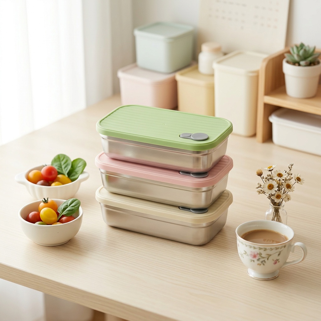 Meal Prep Lunch Boxes - ステンレス製弁当箱、金属製ランチボックス、電子レンジ対応食品保存容器、積み重ね可能、食事準備用、漏れ防止、大人子供学校用