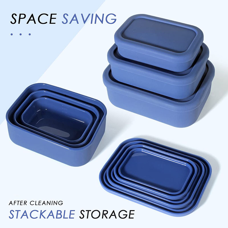 Meal Prep Lunch Boxes - 漏れ防止弁当箱 再利用可能 BPAフリー 食事準備容器 食品食事保管用シリコン弁当箱 子供