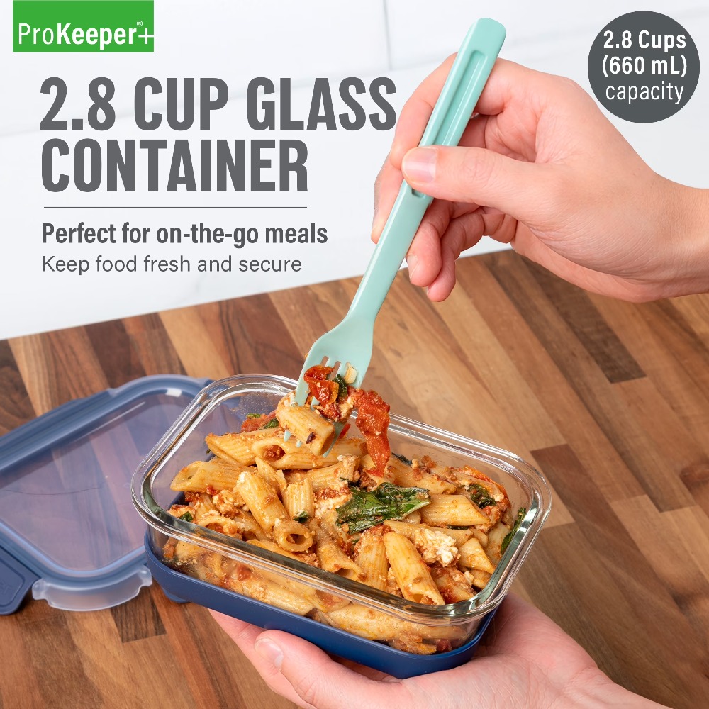 2.8カップガラス製食品保存容器、シリコンベースと気密ロック - Meal Prep Soup のレビューと価格