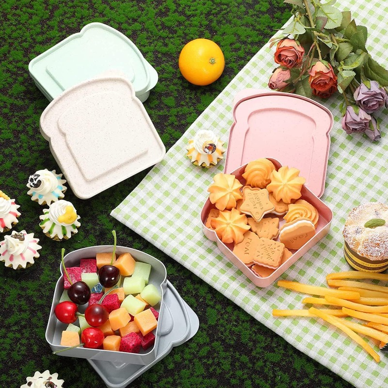 1/4 個のサンドイッチコンテナランチボックストースト型食品 - Meal Prep Lunch Boxes のレビューと価格