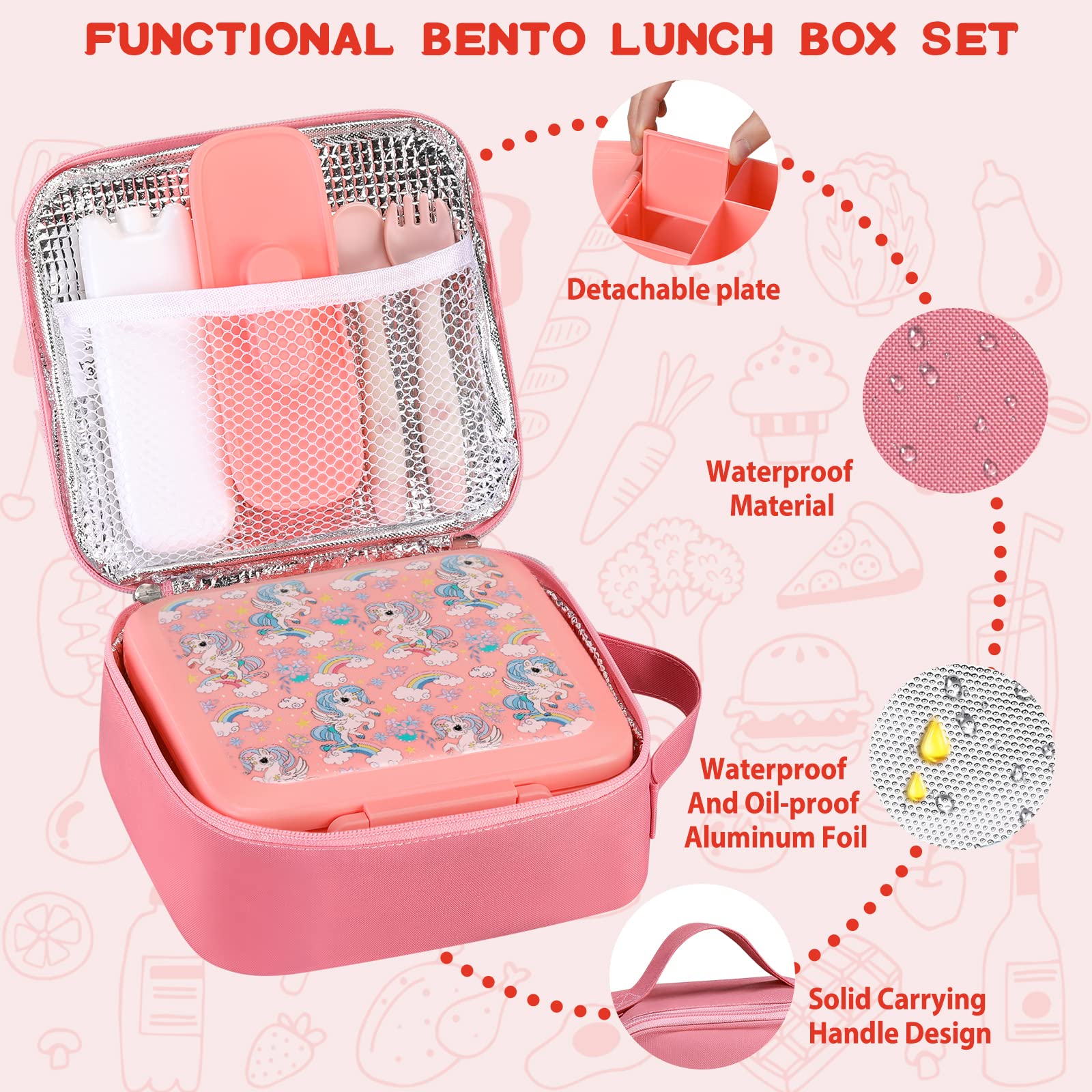 子供用弁当箱 8オンスの断熱真空フードジャー、ランチバッグ、 - Meal Prep Lunch Boxes のレビューと価格