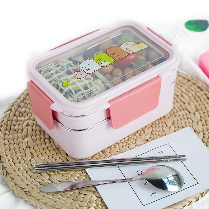 ランダムパターンの漫画のお弁当箱,ステンレス鋼,2層,食品容 - Meal Prep Lunch Boxes のレビューと価格