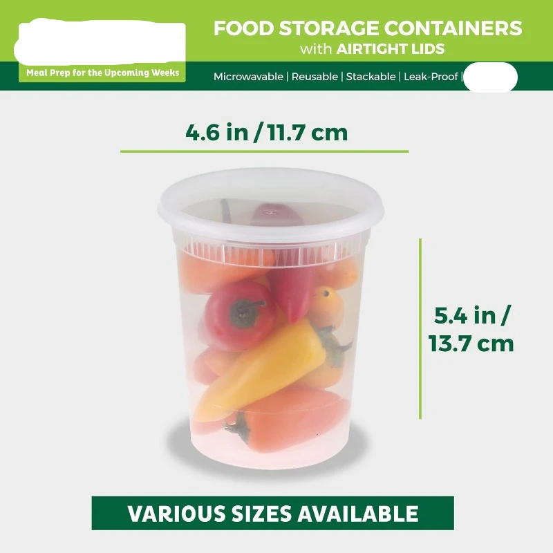 ふた付きプラスチックデリ容器、スライム、スープ、食事準備容器 - Meal Prep Soup のレビューと価格