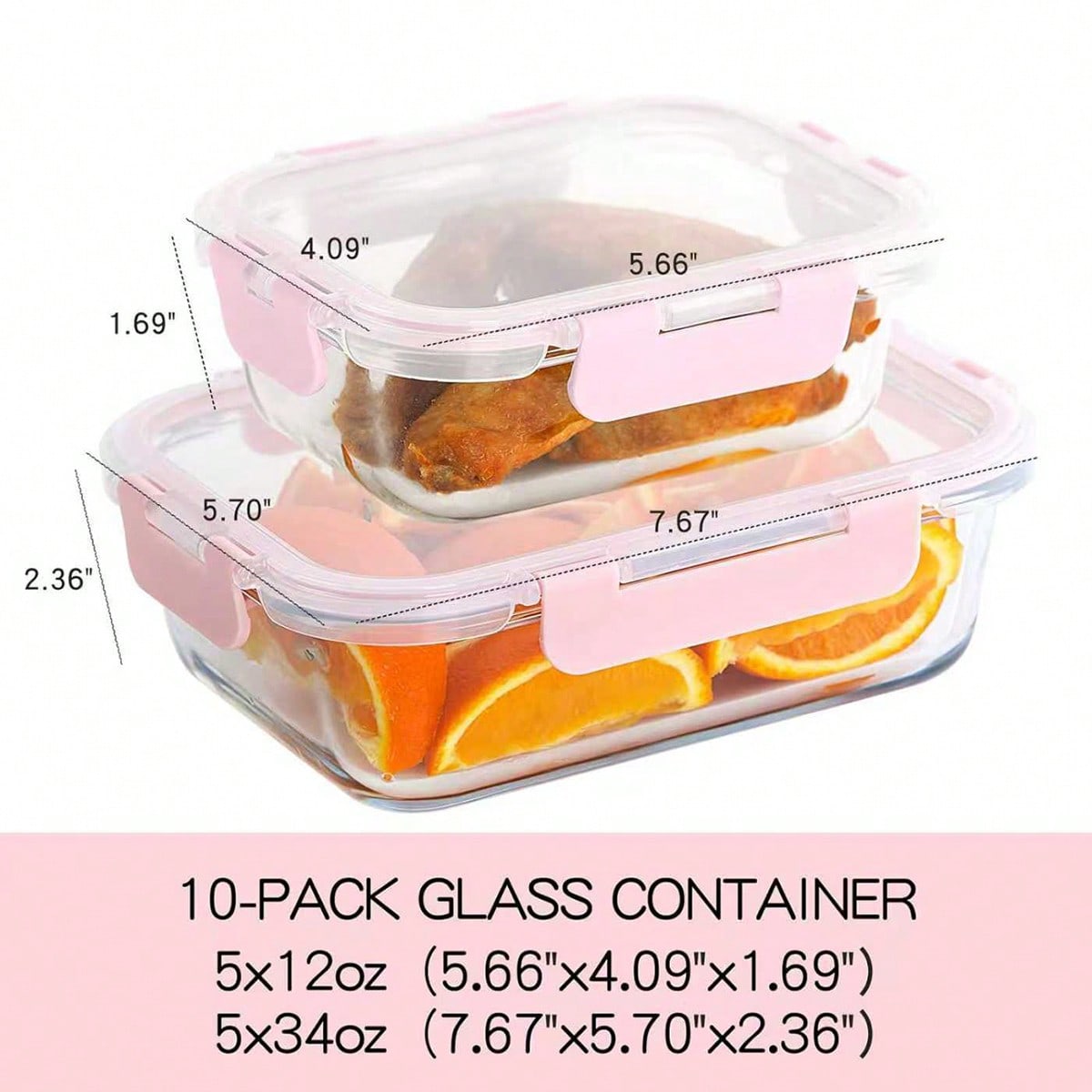 10個入りガラス製ミールプレップ容器、蓋付き食品保存容器、気 - Meal Prep Lunch Boxes のレビューと価格