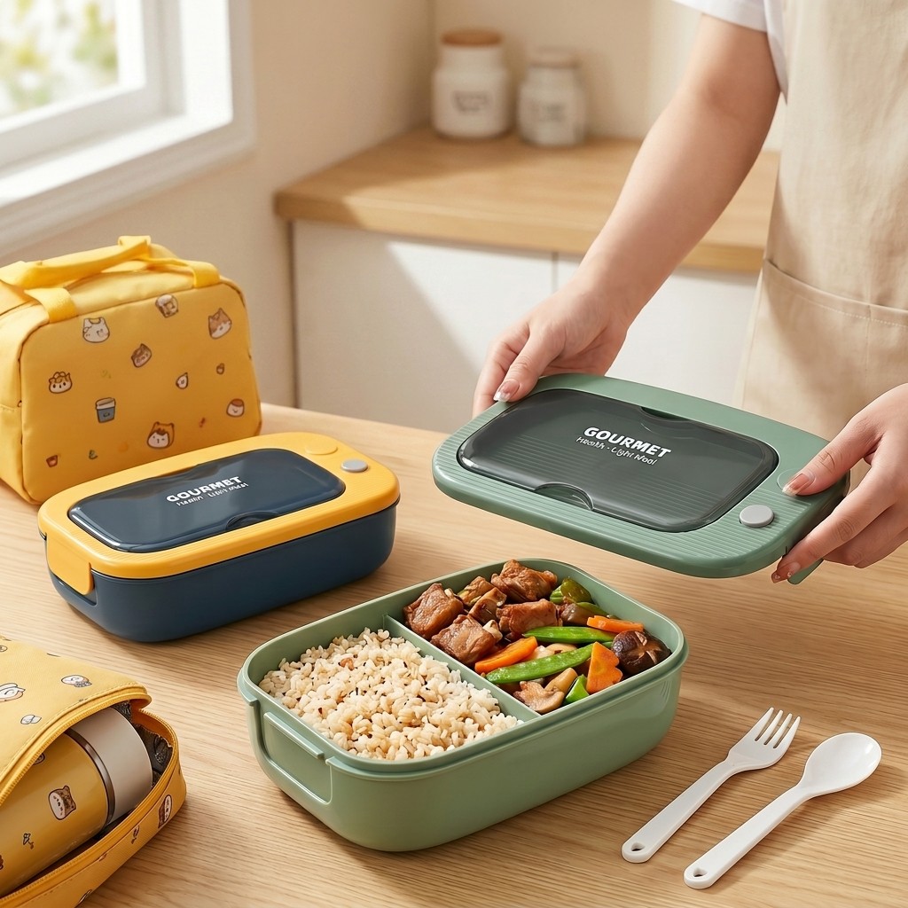 電子レンジ対応プラスチック製弁当箱 2コンパートメント漏れ防 - Meal Prep Lunch Boxes のレビューと価格