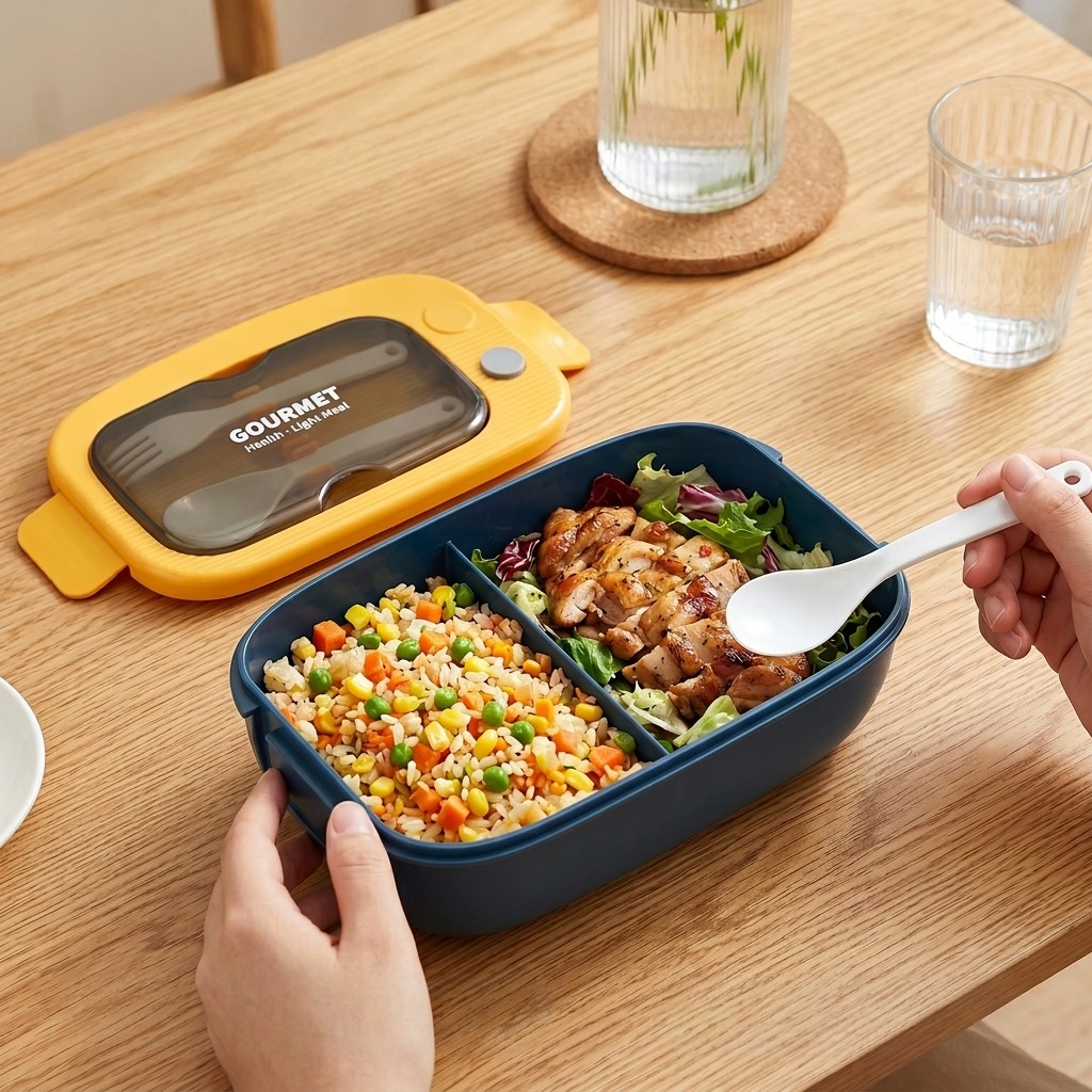 電子レンジ対応プラスチック製弁当箱 2コンパートメント漏れ防 - Meal Prep Lunch Boxes のレビューと価格