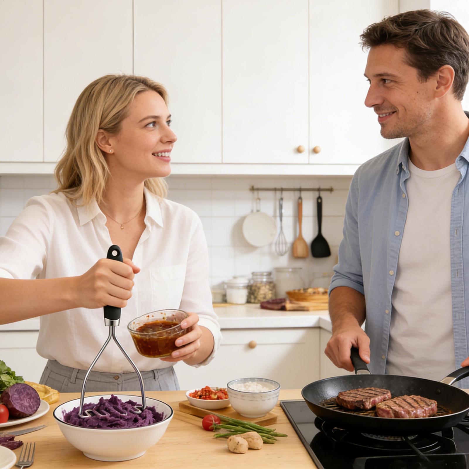 マッシュポテトマッシャー キッチン豆プレスツール ステンレス - Meal Prep Potatoes のレビューと価格