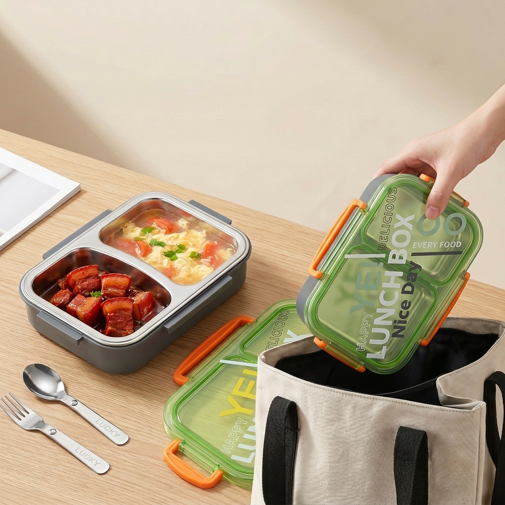 電子レンジ対応304ステンレス製弁当箱、仕切り付き食品保存容 - Meal Prep Lunch Boxes のレビューと価格
