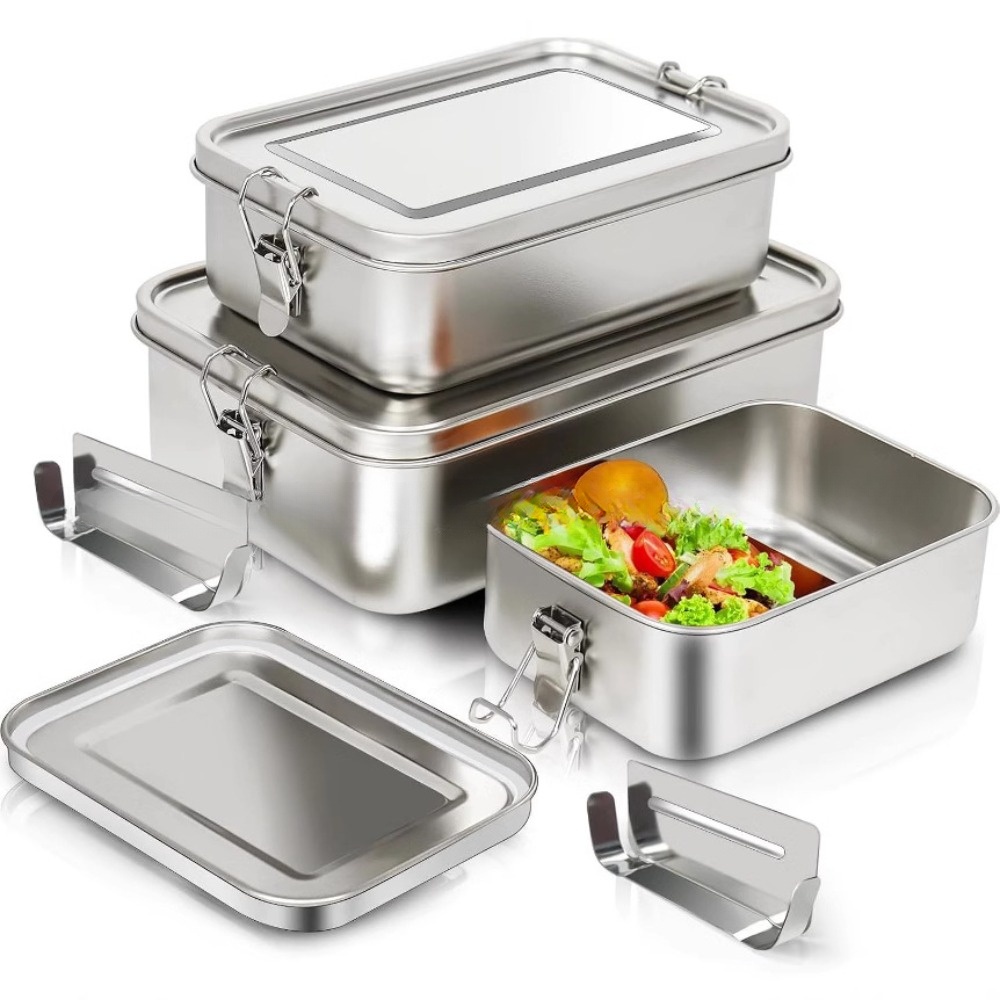 ステンレススチール弁当箱金属弁当箱食品保存容器ロック可能なク - Meal Prep Lunch Boxes のレビューと価格